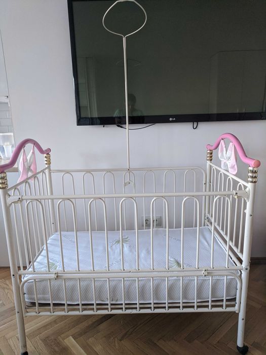 Ліжечко дитяче пеленальний столик металеве трансформер Geoby