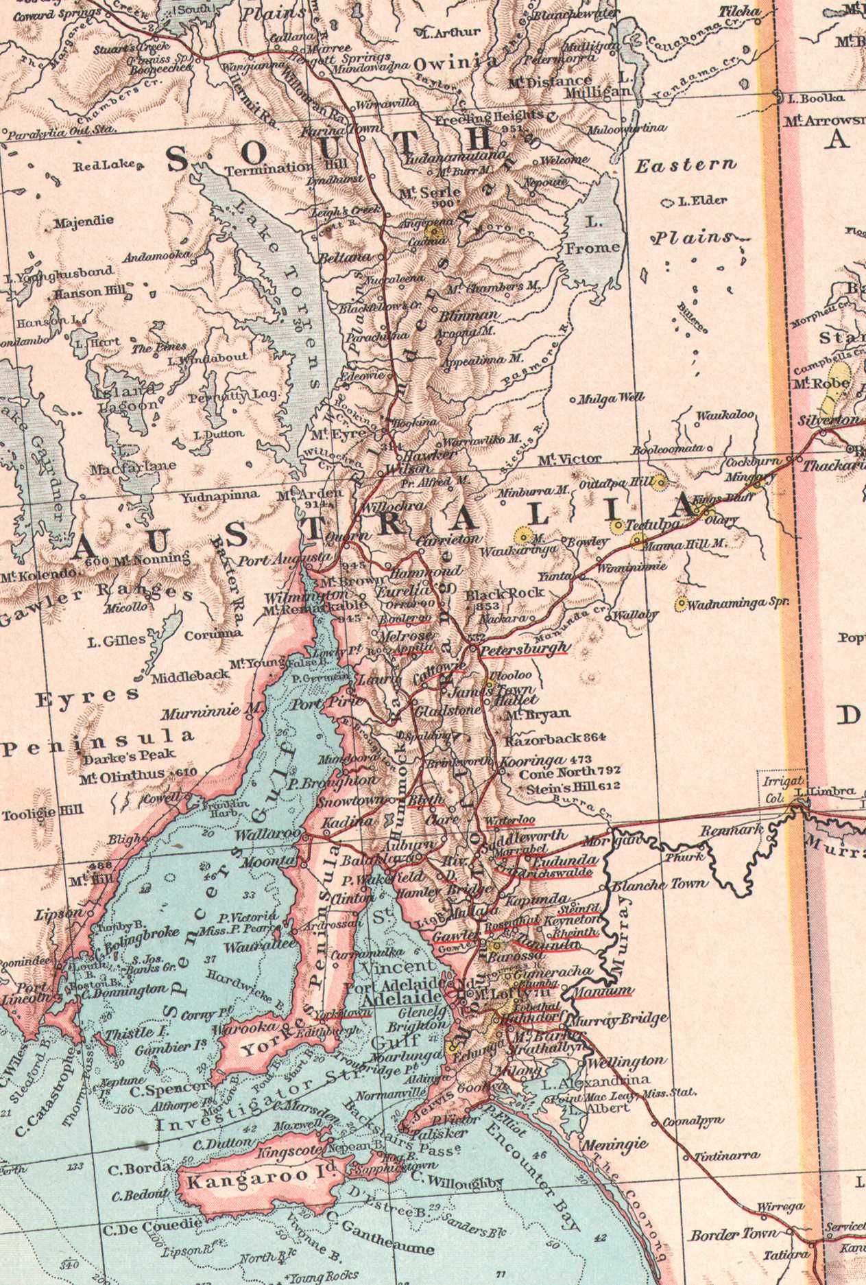 Australia południowo-wschodnia. Mapa 1904 r. autentyk