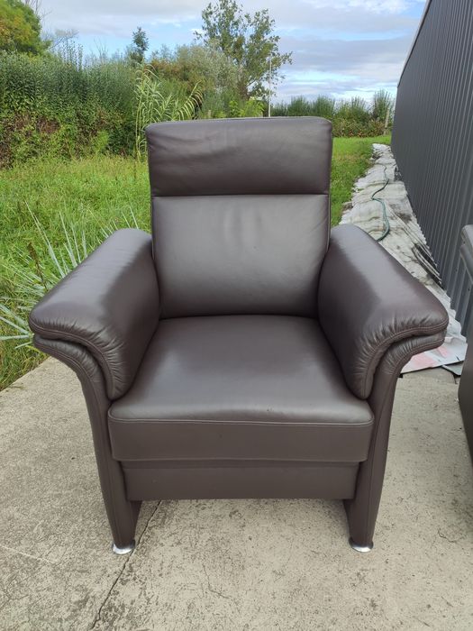 Sofa skórzana 3-osobowa+2 fotele-skóra naturalna! Super stan!Okazja