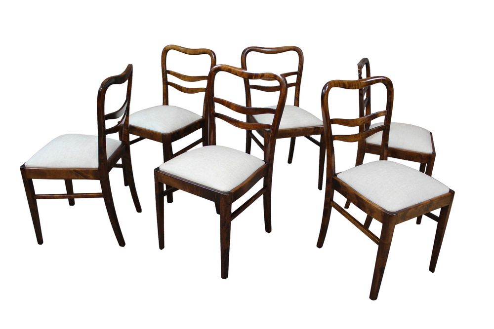 Komplet 6 krzeseł międzywojennych po renowacji / krzesła 6 szt  antyki