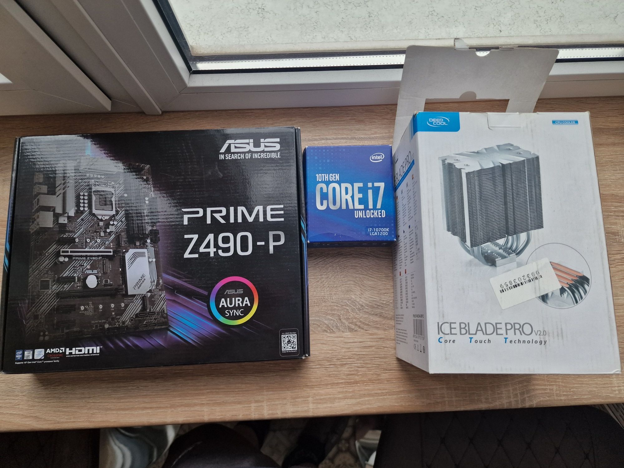 Intel I7 10700K + Asus Z490p + Deepcool Ice  blade pro v2