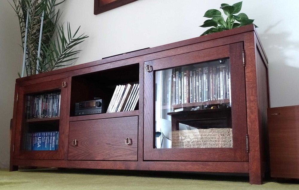 Szafka RTV / niska komoda z drewna egzotycznego AlmiDecor