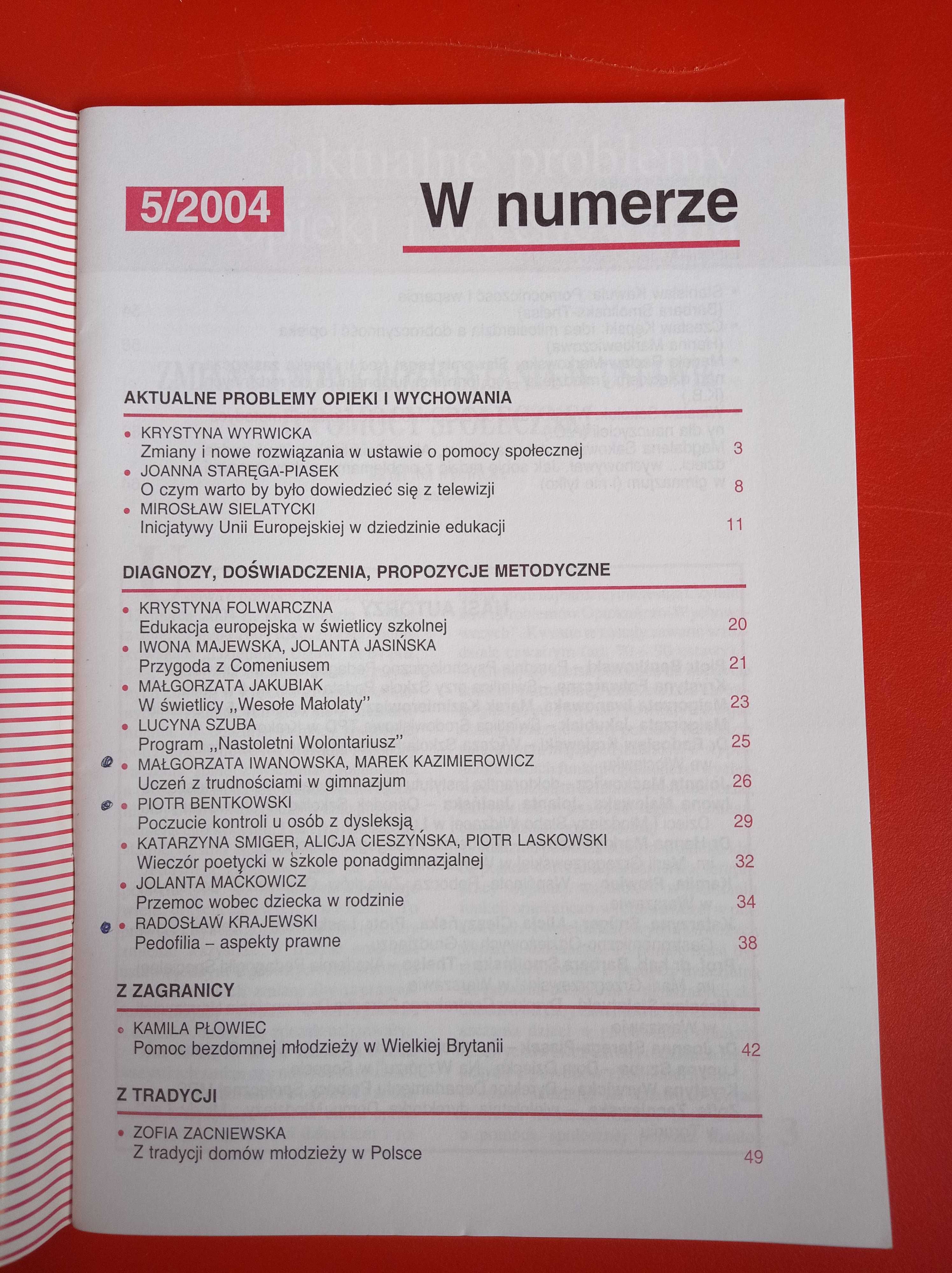 Problemy opiekuńczo-wychowawcze, nr 5/2004, maj 2004