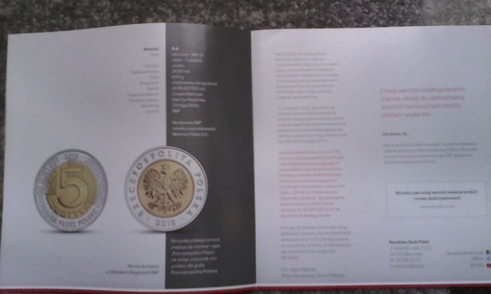 folder do monety 100- lecie odzyskania przez Polskę niepodległości