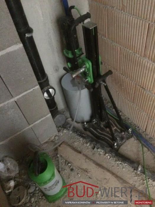 Przewierty w betonie techniką diamentową, diamentowe wiercenie kominów