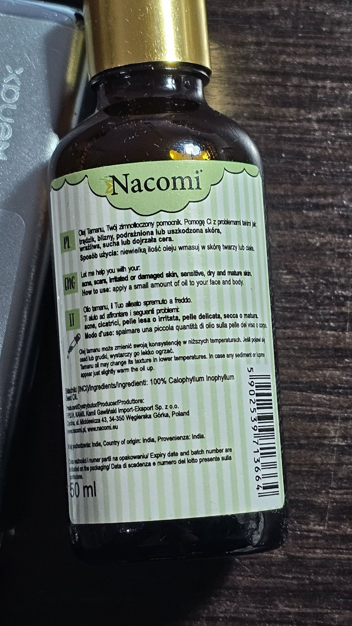 Nacomi - Tamanu Oil. Green cold pressed helper. Naturalny olej olejek