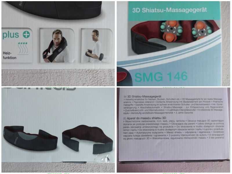 Masażer kark plecy szyja ramiona Shiatsu 3D Sanitas