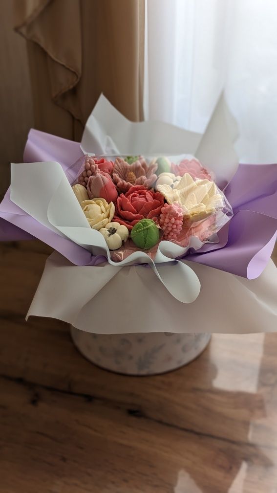 Шоколадний букет, шоколадні квіти, цветы, подарунок, подарок, розы