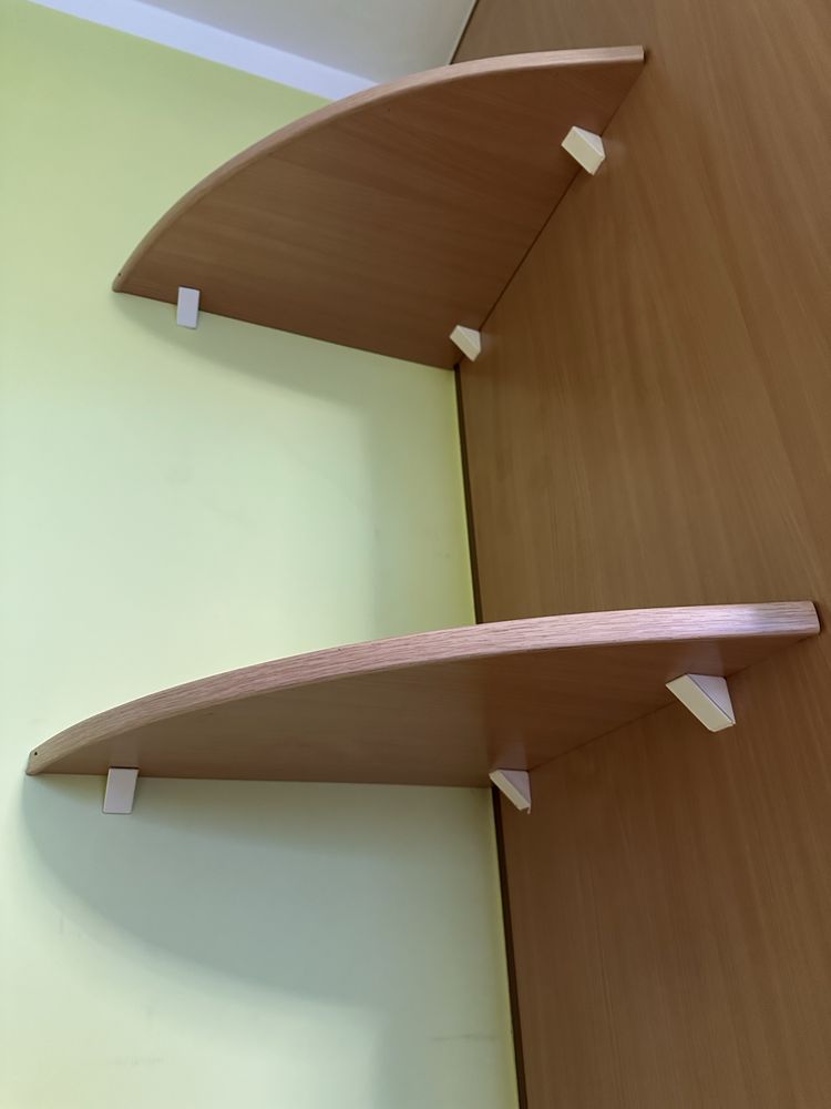 Półki narożne z drewna 3 sztuki - komplet.