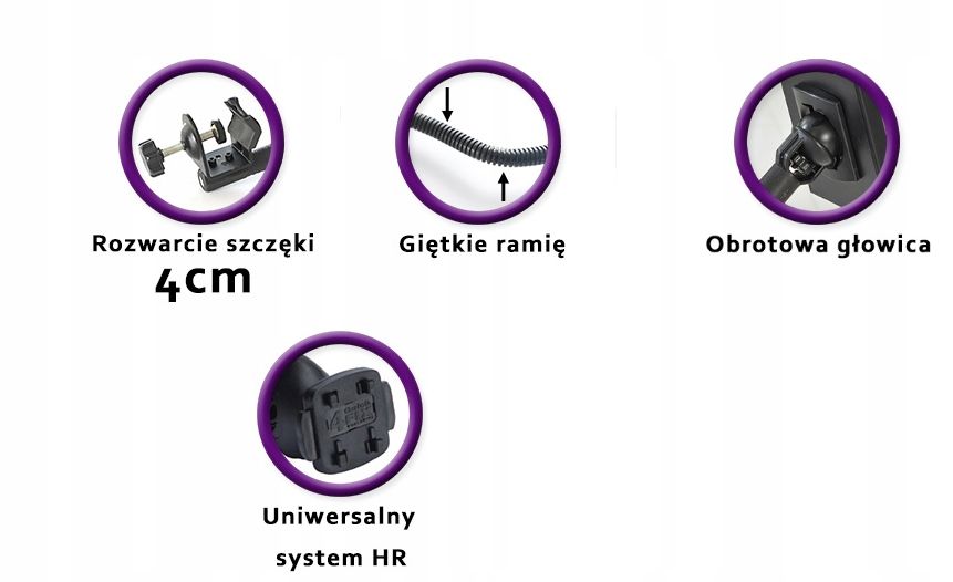 Przedłużany uchwyt z giętkim ramieniem 40cm