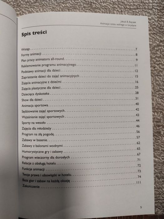 Jakub Bączek. Animacja czasu wolnego w turystyce. Pedagogika zabawy..