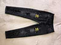 Jeansy czarne elastyczne Cropped