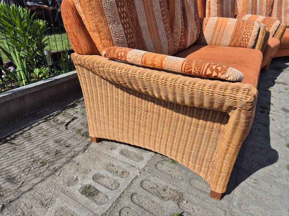 sofa rattanowa 3 2 1 rattan z rattanu naturalny ratan meble na taras