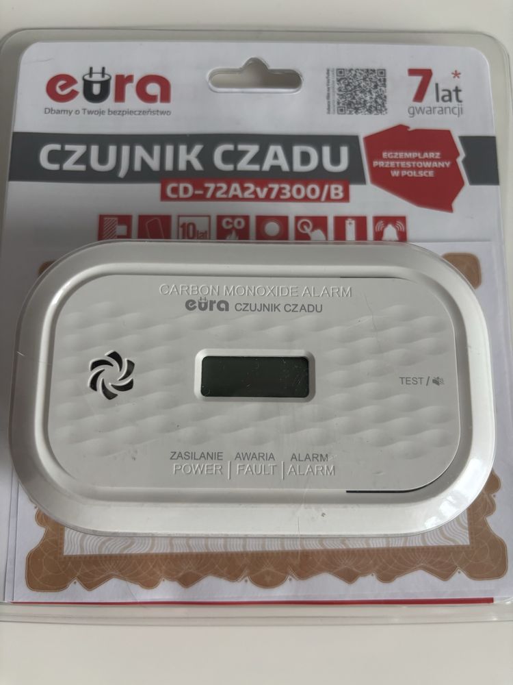 Czujnik tlenku węgla (czadu) EURA CD-72A2v7300/B nowy