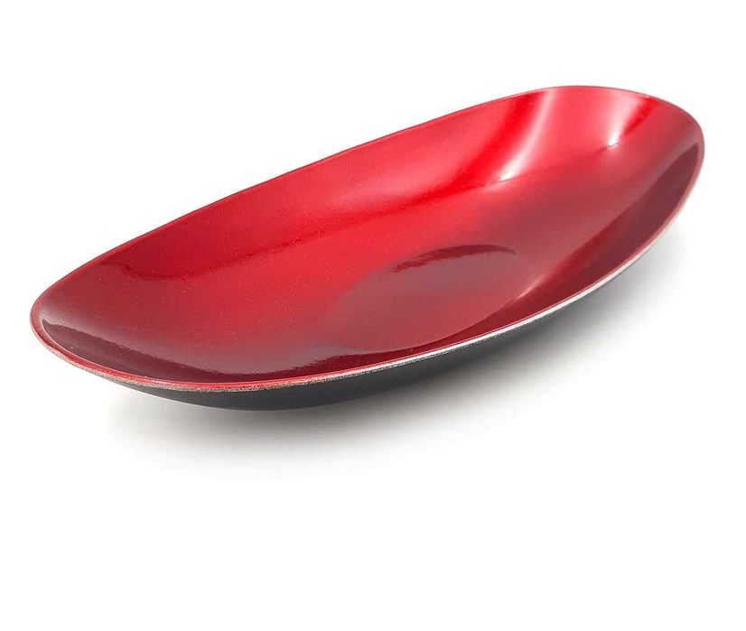 Taca dekoracyjna czerwona podstawka pod świece talerz na drobiazgi