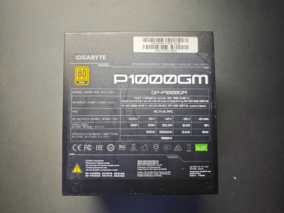 Блок живлення 1000W Gigabyte 80+ Gold