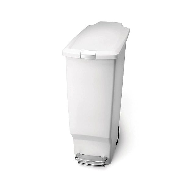 Kosz na śmieci 40L pedałowy SLIM - biały / simplehuman