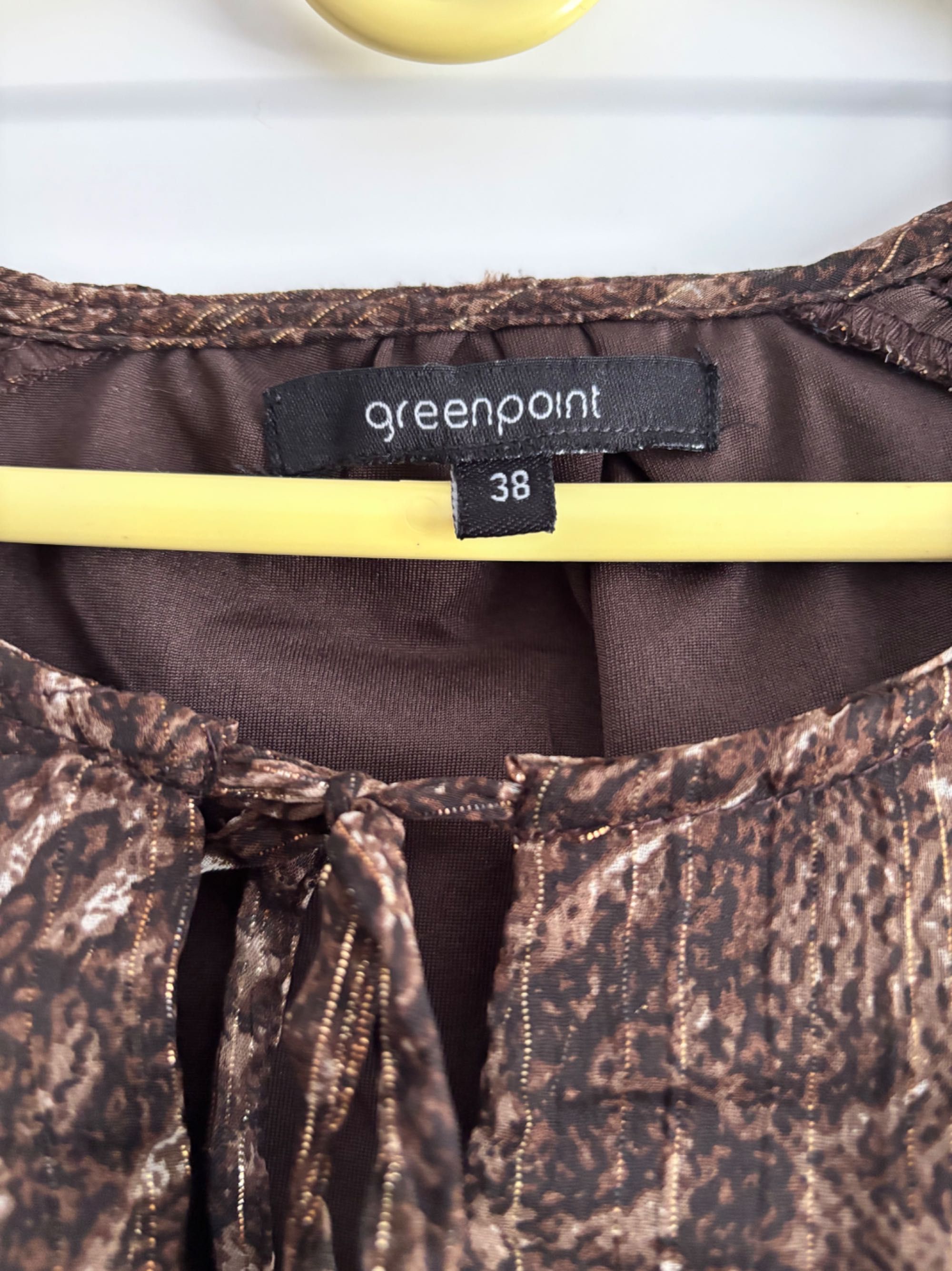 Sukienka midi długa marszczenia drapowana ze złotą nicią Greenpoint M
