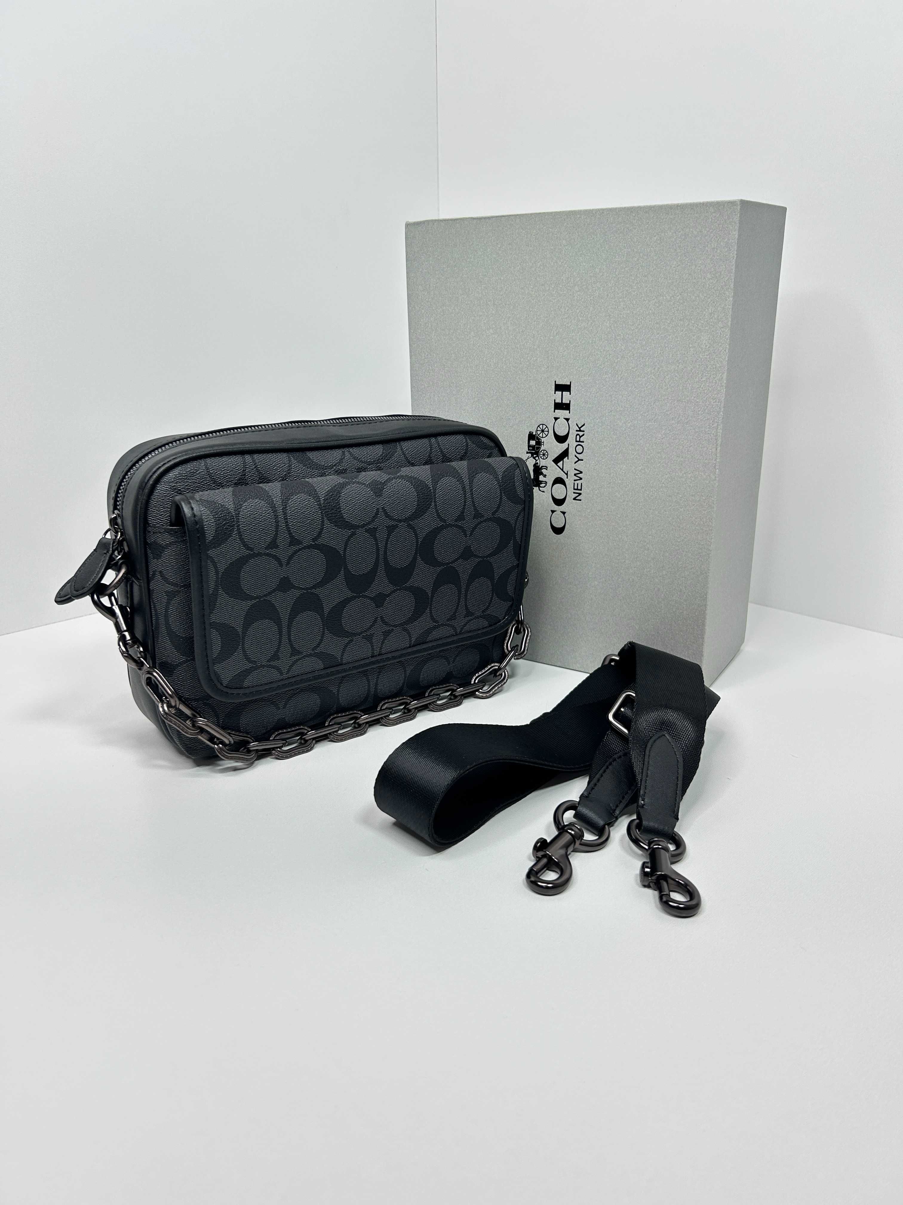 Чоловіча сумка Coach - фірмова Канва!