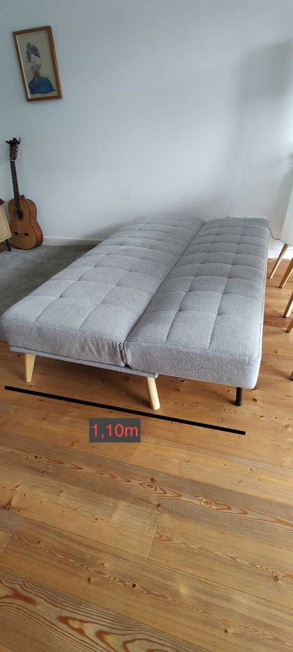 Sofá-cama de tecido 2 lugares
