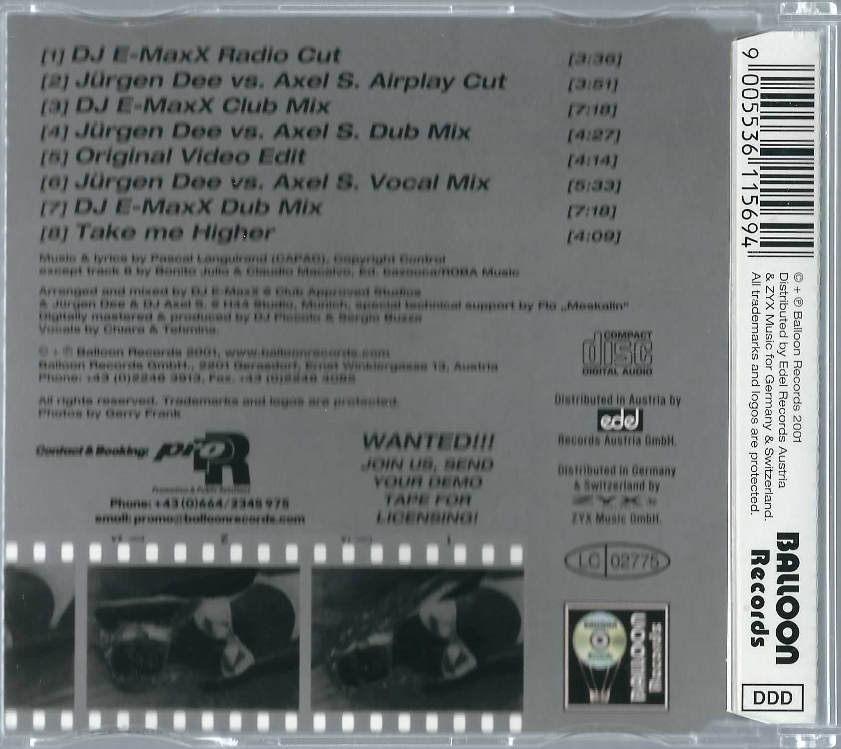 Maxi CD DJ Piccolo Vs. DJ E-Maxx - Living On Video (2001) (Balloon Rec