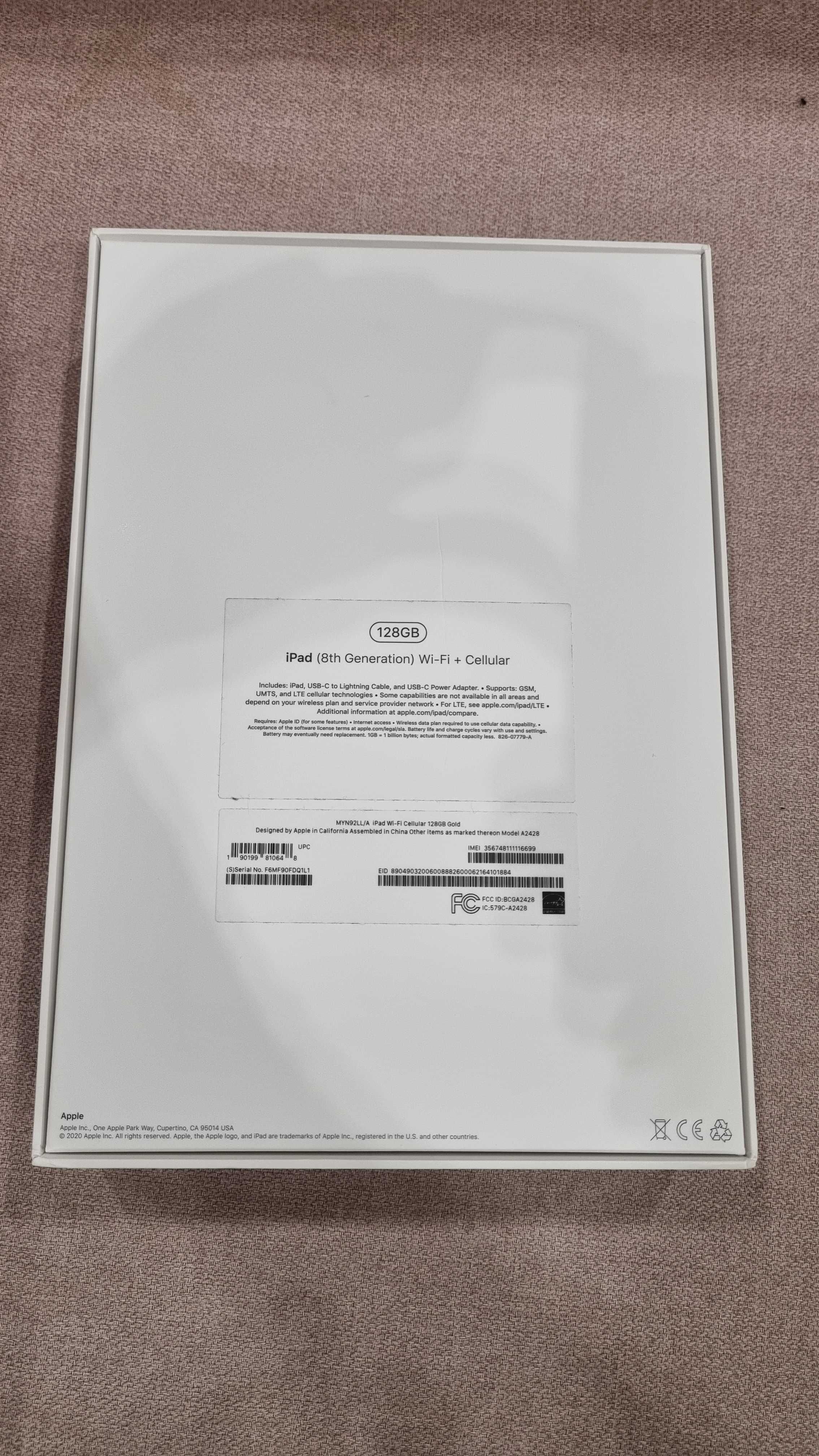 планшет Apple iPad 10.2 Wi-Fi + Cellular 128GB Gold (MYMN2, MYN92)