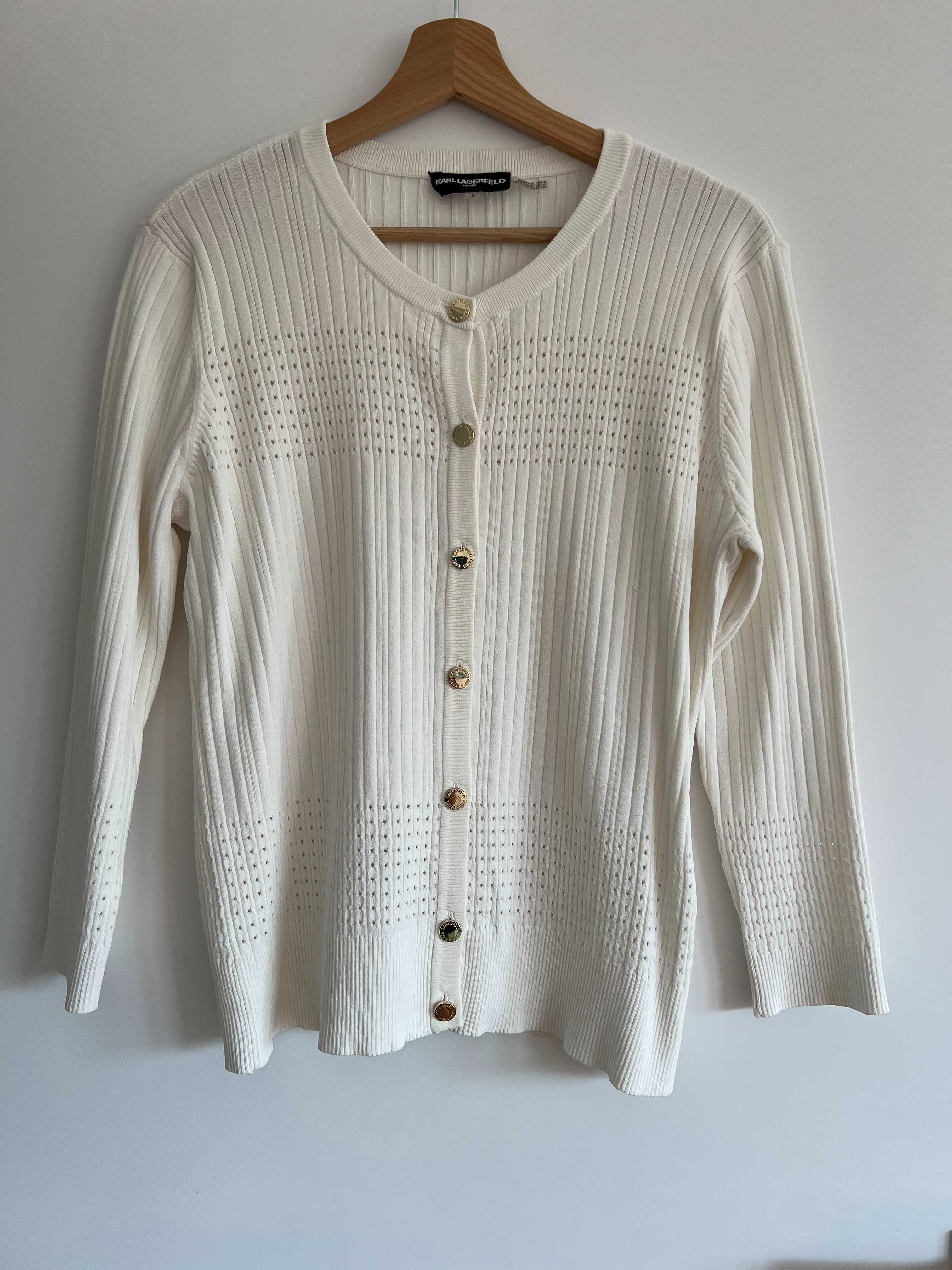 Karl Lagerfeld L Karl Lagerfeld sweter  jesienny rozpinany premium