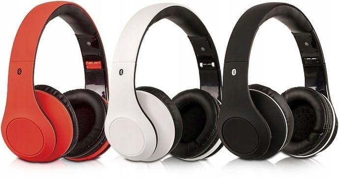 Wygodne Bezprzewodowe Słuchawki Nauszne Bluetooth Mikrofon Akumulator