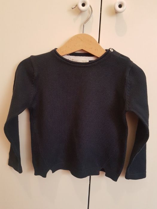 Camisola malha menina (azul e coral)