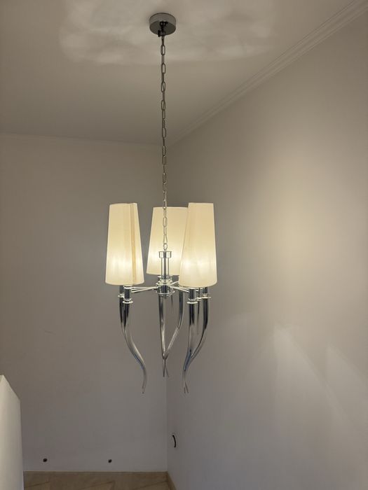 Azzardo Diablo lampa srebrna , bialy klosz