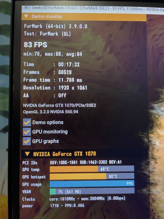 Відеокарта GTX 1070 8 GB MSI