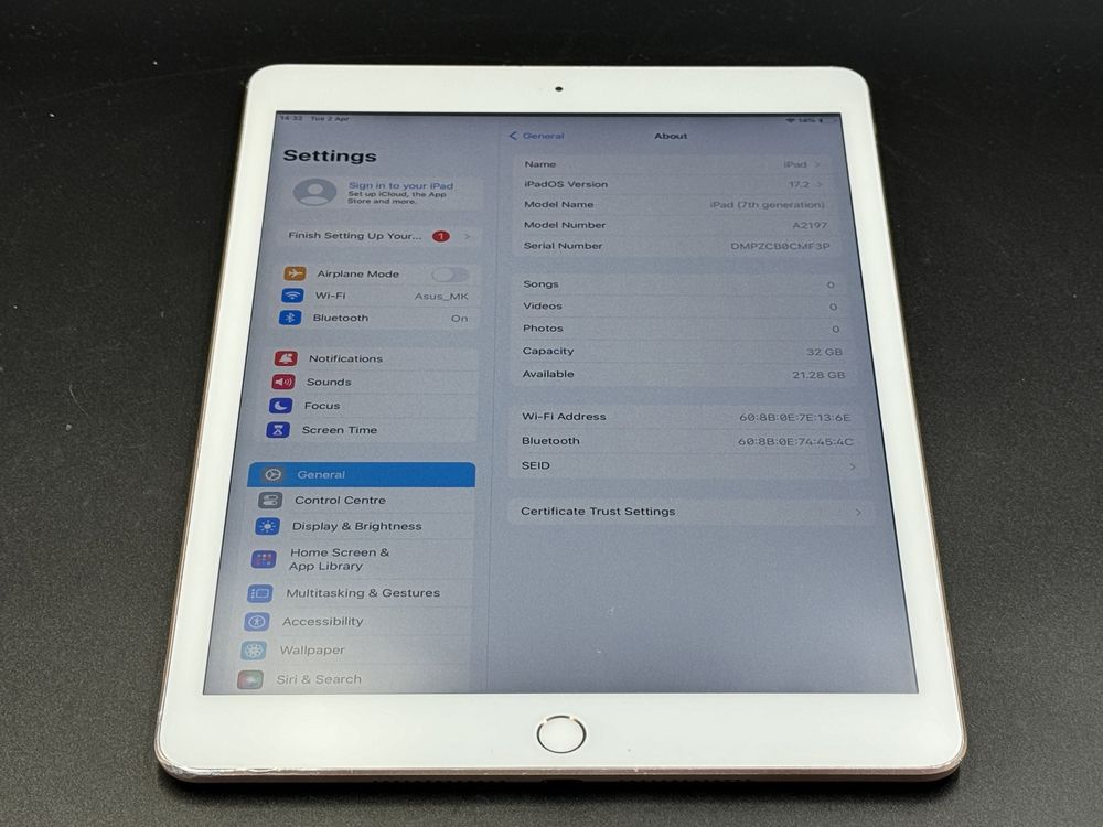 iPad 7. gen. 32GB (A2197) - WiFi - faktura VAT 23%