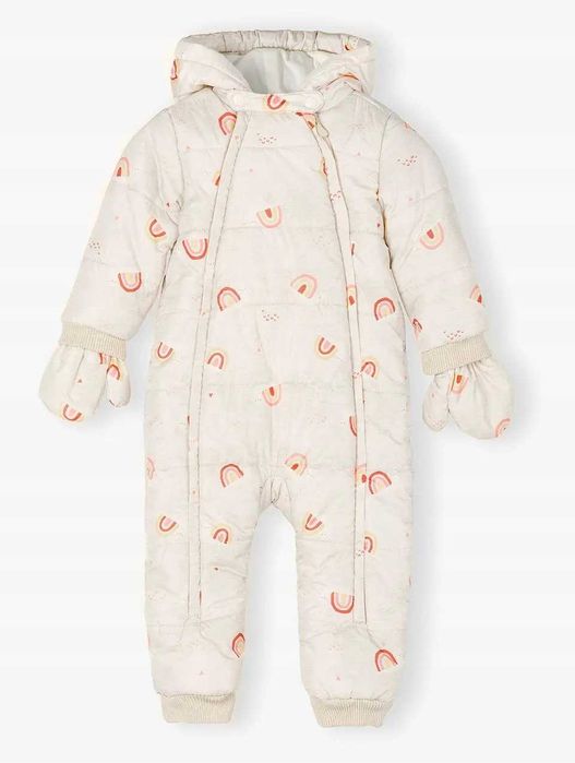 Kombinezon niemowlęcy 80 w tęcze z rękawiczkami i wygodnym rozpięciem