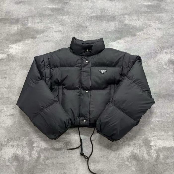 Жіноча куртка-трансформер пуховик чорна Prada S