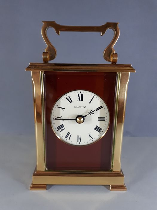 Zegar kominkowy kareciak mosiężny