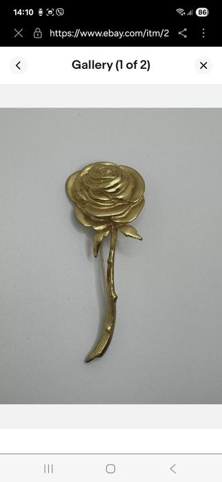 Винтажная Шикарная Брошь Роза! Германия!