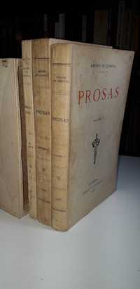 Prosas - Antero de Quental (Volumes I, II e III) 1ª edição, Completo