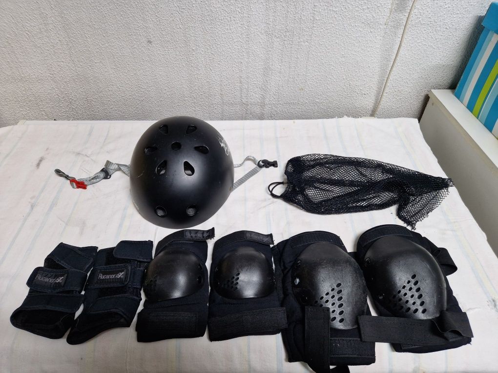 Kit protecções Rucanor com capacete Oxelo