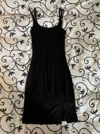 Czarna dopasowana sukienka mini na ramiączkach H&M rozmiar XS