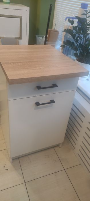 Szafka kuchenna z blatem Oliwia 50 cm 1 szuflada 1 drzwi 2 półki Biała