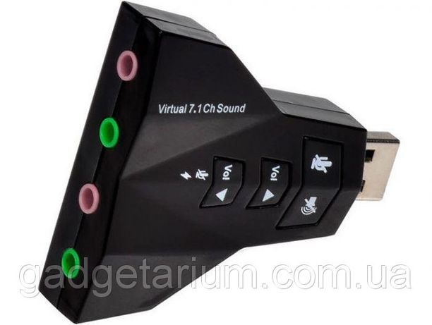 Звуковая карта внешняя 7.1 Surround USB 3D Sound