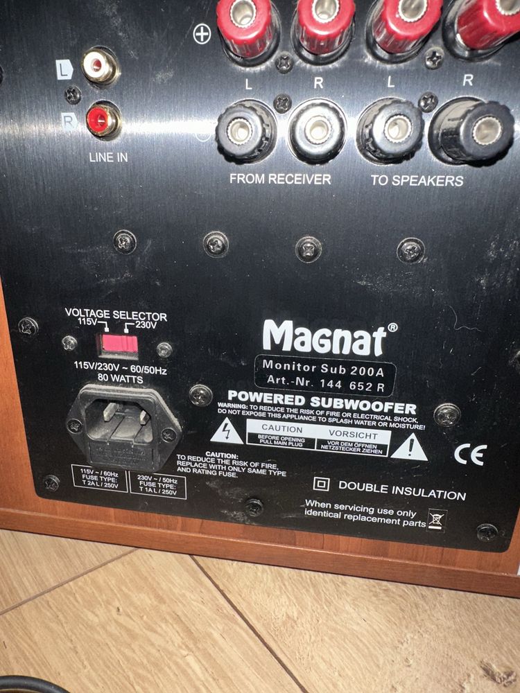 Zestaw glosnikow z amplitunerem Maudio, magnat, onkyo