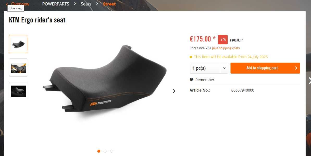 Banco KTM powerparts para 1290 Super Adventure