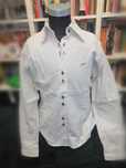 Camisa clássica beje e castanho Tam.38 Intermoda - excelente estado