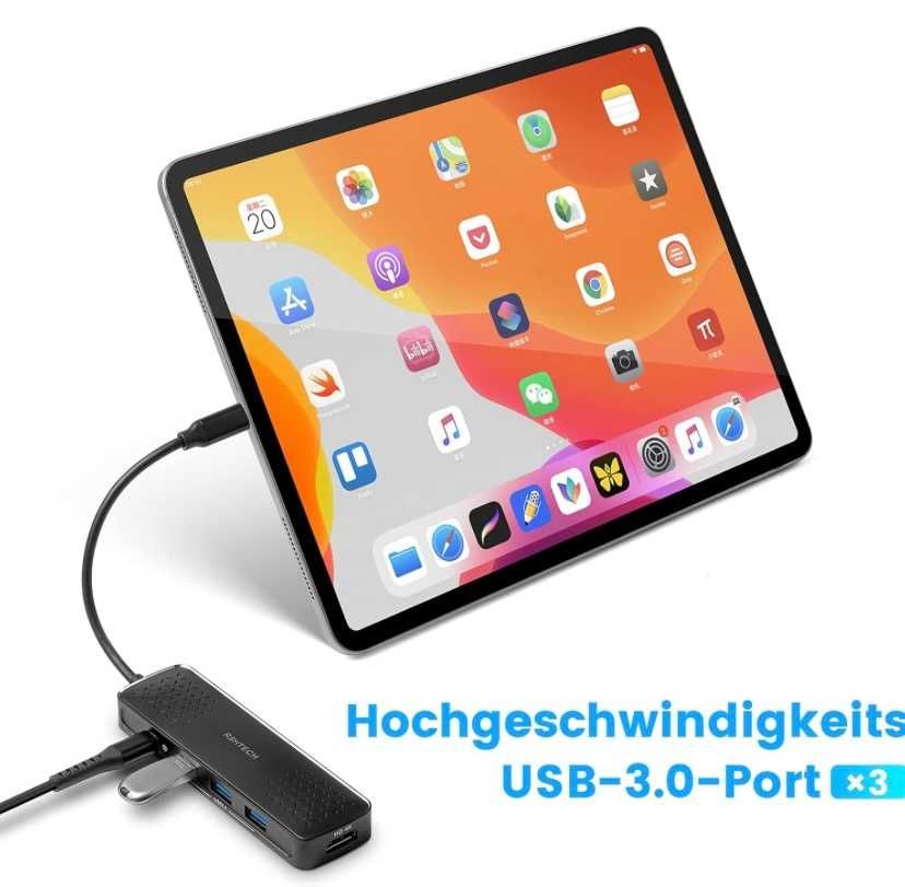 Koncentrator USB TYPU C Hub 6 w 1Inteligentny adapter USB C