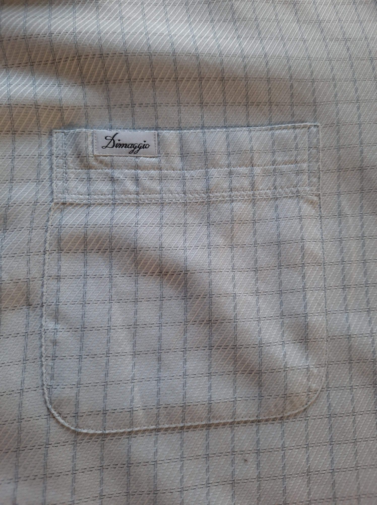 Koszula męska długi rękaw Dimaggio XL biała w kratkę