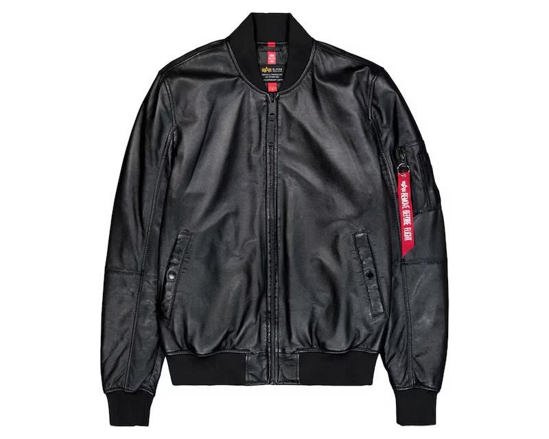Куртка Alpha Industries MA-1 Leather Bomber - Black