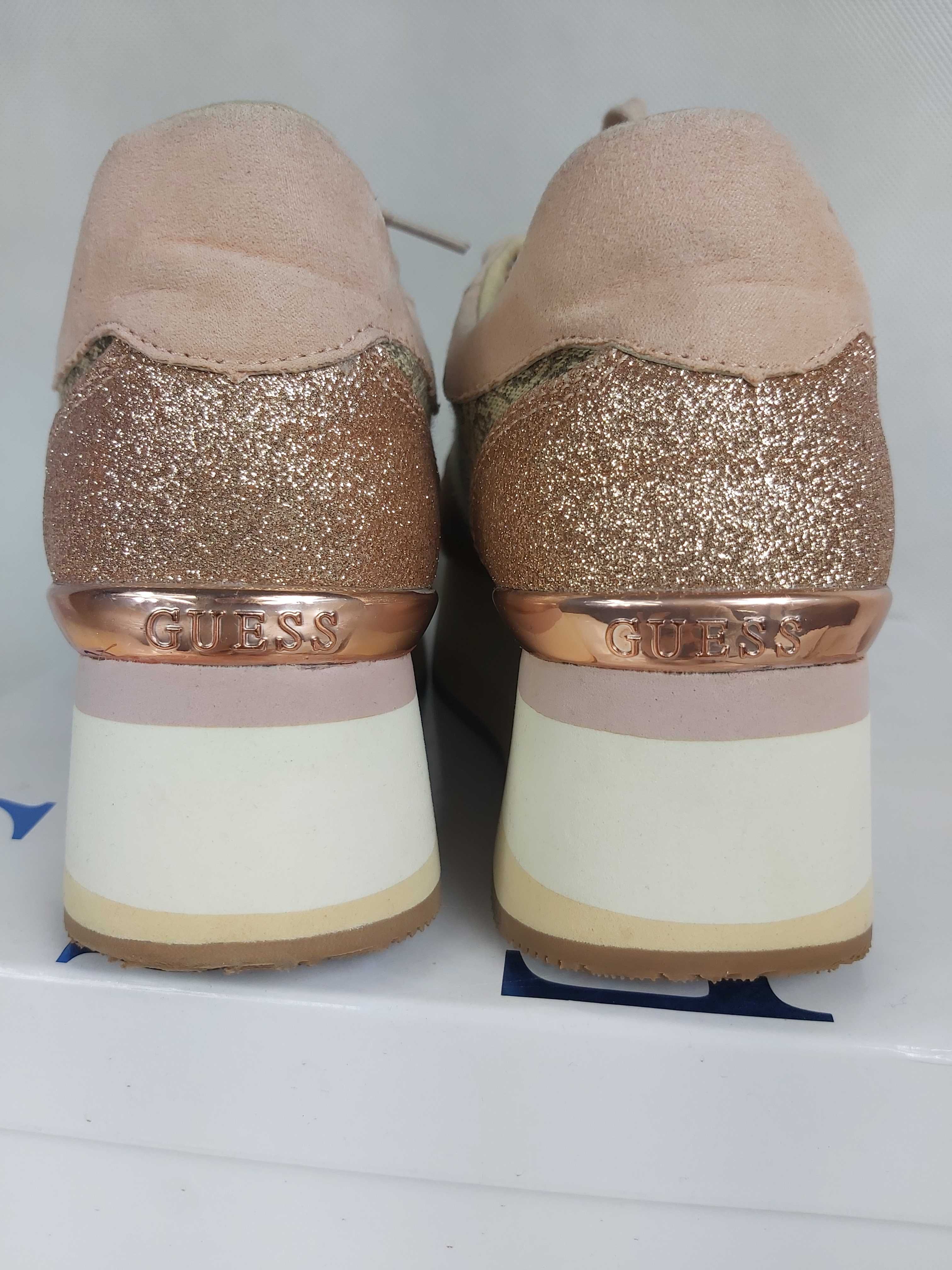 Używane sneakersy GUESS platforma różowe 37 trampki