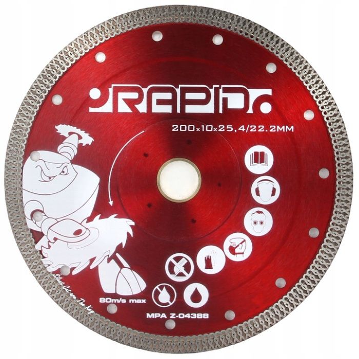 TARCZA DIAMENTOWA 200mm x 22.2 mm / 25.4 mm do gresu, płytek Rapid