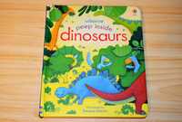 Usborne peep inside dinosaur, дитяча книга англійською